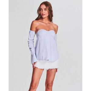 Ser.O.Ya Randi Off The Shoulder Top Light Blue Size XS
